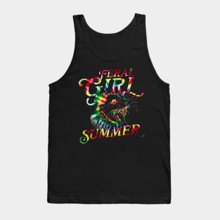 feral girl summer funny possum juneteenth rasta tie dye Tank Top